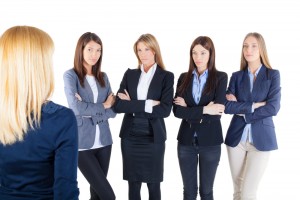 female group listening