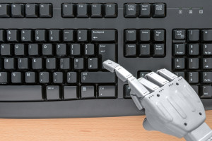 Robot at keyboard